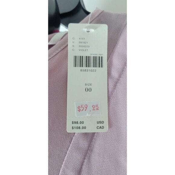 Anthropologie Chic Pink Knee Lenght Puff Sleeve Dress Size 00 NWT - Picture 2 of 16